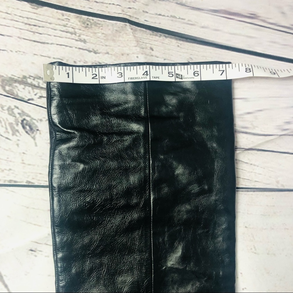 Saint Laurent Tall Slouch Leather Boots Black Knee High YSL 37 - Picture 16 of 16